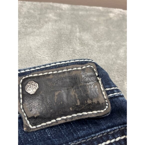 Silver Jeans Suki High Capri Womens W25 L24.5 Dark Wash Denim Preppy - Picture 12 of 13